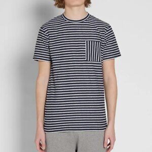 Norse Projects Niels Pocket Tee Navy White Stripe Scandi Designer Mens Medium
